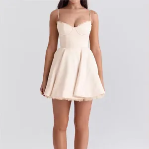 2024, лучшее, распродажа, на заказ, кремовый, летний винтажный женский хлопковый полиэстеровый Гладкий облегающий корсет с косточками, стильное платье