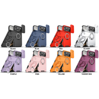 Coque de protection rigide en PC pour appareil photo iPhone 18 Pro Max, coque arrière pour iPhone 18 Pro 17 16 15 avec béquille et anneau LM066
