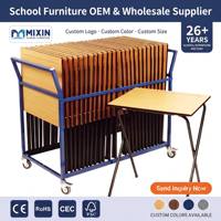 Bureau d'examen scolaire pour enfants, mobilier de classe en bois personnalisé, bureau et chaise d'étudiant en bois, salle d'étude scolaire en métal