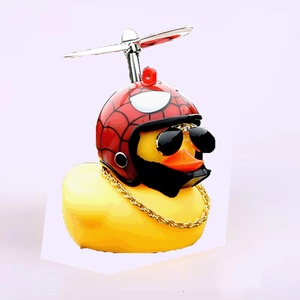 Decoraciones de pato de goma para coche y bicicleta, pequeño pato amarillo, accesorios para coche, luz de pato con bocina - Product Image 6