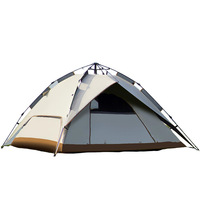 Tente de camping double couche entièrement automatique pour l'extérieur, portable, rapide à monter, idéale pour les séjours de nuit.