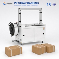 Machine d'emballage automatique de cartons MH-101A, machine d'arrimage de cartons avec sangle PP pour ligne d'emballage de cartons