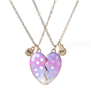 2 unids/set joyería magnética corazón rompecabezas atraer COLLAR COLGANTE para mejor amigo atraer cada encanto BFF Collar para niños - Product Image 6