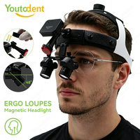New Popular Ergonomic Dental Loupes Headgear 4X 5X 6X Magnifier Binocular Loupe Light Wireless Electric Power Source Metal