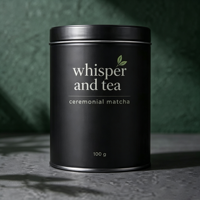 Boîte à thé matcha mate rose 60xH70mm de qualité alimentaire 30g, hermétique à double couvercle, pour poudre de café, vente en gros