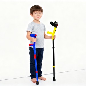 Children's Aluminum Alloy Crutches Height Adjustable Lightweight Durable Comfortable For Kids <b>Walker</b> & <b>Rollator</b> - Product Image 3