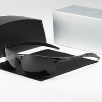 Lunettes de soleil polarisées pour hommes, monture métallique tendance, demi-cerclées, pour le cyclisme, la conduite, les voyages et les sports