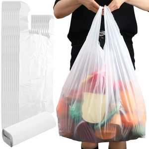 ถุงใส่เสื้อยืดแบบเป็นมิตรต่อสิ่งแวดล้อม ถุงช้อปปิ้ง PE ย่อยสลายได้ มีหูหิ้ว หนา ทนทาน ปรับแต่งได้ สำหรับธุรกิจ ร้านค้าปลีก ร้านขายของชำ ซูเปอร์มาร์เก็ต - Product Image 1