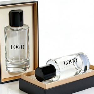 ขวดน้ำหอมแก้วขนาด 50 มล. 100 มล. พร้อมฝาสีดำด้าน ขวดน้ำหอมแก้วเปล่าแบบพ่นสุดหรูสำหรับบรรจุภัณฑ์ - Product Image 1