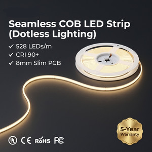 ไฟ LED แบบ COB ความหนาแน่นสูง ไร้รอยต่อ DC24V CRI90+ ขนาด 8 มม. บาง กันน้ำ IP67 แบบท่อ ไร้จุดแสง สำหรับตกแต่งห้องและงานปาร์ตี้ - Product Image 1