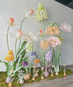 Flores Gigantes Hechas a Mano, Flor de Organza Grande, Amapola, Suministros para Bodas, Decoración de Escaparates de Centros Comerciales - Product Image 5