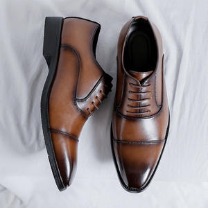 Chaussures habillées Oxford en cuir véritable pour hommes, design italien JiuZhou, nouvelle collection, élégantes, à lacets, semelle antidérapante, massage et désodorisation - Product Image 6