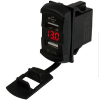 Voltmètre USB double 4,2 A avec affichage caché pour voiture, camion, bateau