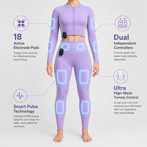 Traje <span class=keywords><strong>de</strong></span> Entrenamiento Muscular EMS Mioeléctrico Inalámbrico <span class=keywords><strong>de</strong></span> 9 Canales con 18 <span class=keywords><strong>Electrodos</strong></span> Secos <span class=keywords><strong>para</strong></span> Pérdida <span class=keywords><strong>de</strong></span> Peso en Gimnasio - Product Image 4