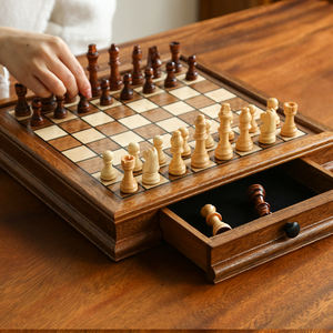 Juego de <span class=keywords><strong>Ajedrez</strong></span> de madera magnética Sapele de gama alta Colección Premium Nogal Madera maciza Estilo de cajón alto Producto de <span class=keywords><strong>categoría</strong></span> premium - Product Image 2