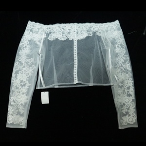 Châle de <span class=keywords><strong>mariage</strong></span> D1315B sexy à épaules dénudées, à manches longues, en dentelle brodée, pour <span class=keywords><strong>femme</strong></span>, châle de robe de mariée - Product Image 6
