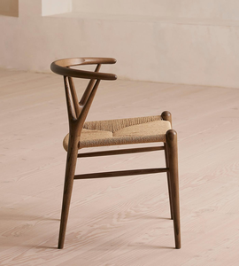 Silla de comedor de ocio de cuerda tejida de madera maciza de diseño Simple moderno de alta calidad - Product Image 4