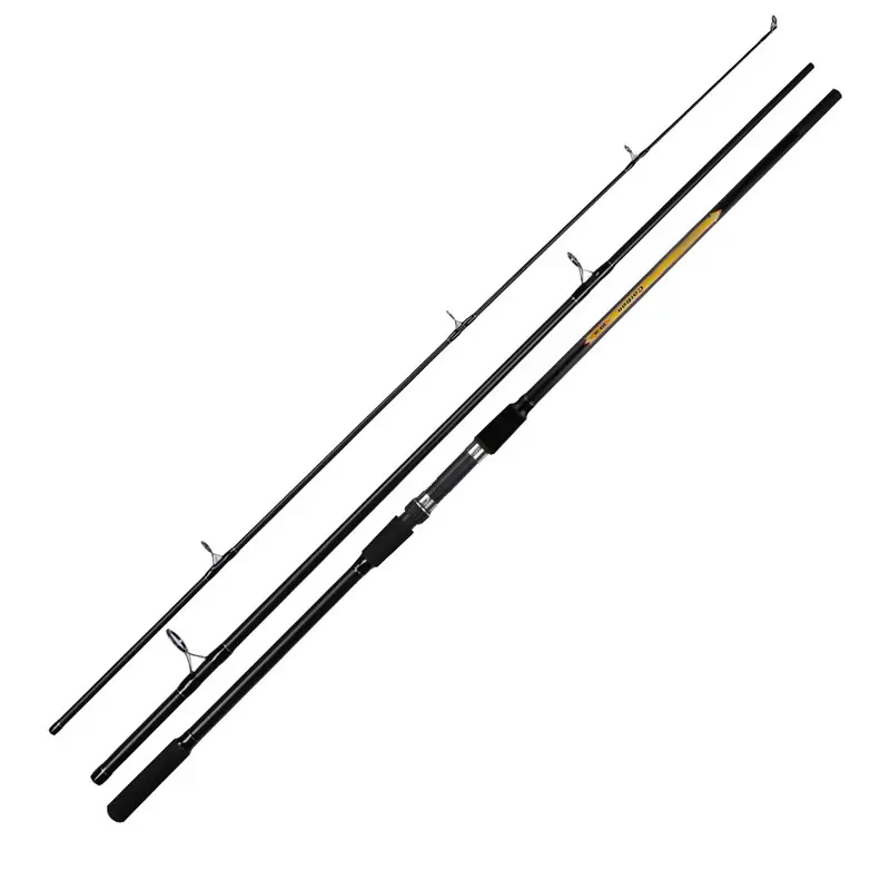 Vara de pesca de fibra de carbono, nova vara de pesca de alta carbono com 3 seções para pesca de carpa, 3.3m/3.6m/3.9m, anel guia liso, marca, alto carbono