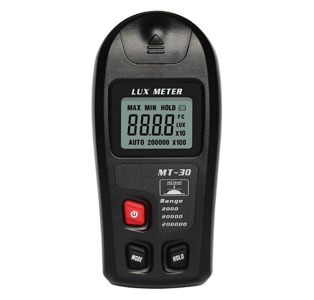 MT30 Lux Meter 0~200,000lux Light Meter Illuminometer Lux/fc Photometer Tester Testing Black Luxmeter New
