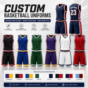 Uniformes de basket-ball personnalisés par sublimation, design classique aux couleurs du club, maillots d'équipe OEM - Product Image 1