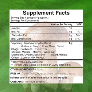 Factory Wholesale Mushroom Coffee with Mushroom <b>Blend</b> Supplement Supports Cut Health Immunity and Boosts Energy Focus Coffee - Product Image 2