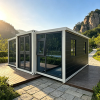 Maison pliable extensible avec salle de bain et toilettes pour hôtel-resort, glamping, robuste, OEM ODM disponible