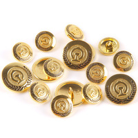 18MM 20MM 22MM 24MM 25MM Kancing Logam Vintage Emas dengan Motif Lingkaran Timbul untuk Pakaian Kancing Jahit Logam
