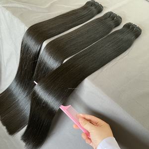 OFERTA: Cabello Virgen Liso 100% Indio, Cabello Humano sin Procesar, Venta al por Mayor, Genius Weft, Paquetes de Cabello Virgen con Cutícula Alineada, Natural Transparente - Product Image 1