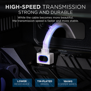 Cable de Extensión para Fuente de Alimentación de PC AsiaHorse Hydrus de 8 Pines, RGB ARGB, con Funda, para Tarjeta Gráfica GPU, Cables Personalizados - Product Image 4