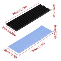 Radiateur en aluminium M2 2280 avec tampon thermique pour PC de bureau Sata SSD Cooler Tools HDD Hard Dissipateur thermique M.2 NVMe SSD Heatsink