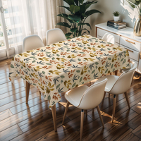Nappe carrée imperméable RNPT à motif feuilles d'or, nappe réutilisable en PVC pour camping et jardin