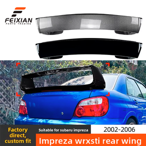 Alerón Trasero para <span class=keywords><strong>Subaru</strong></span> <span class=keywords><strong>Impreza</strong></span> <span class=keywords><strong>WRX</strong></span> <span class=keywords><strong>STI</strong></span> 2002-2006, Negro Piano, Patrón de Fibra de Carbono, Modificación Transfronteriza - Product Image 1