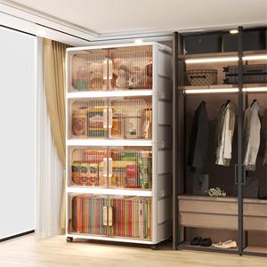 Haogle mới đến bán buôn có thể gập lại đôi cửa mở nhựa đóng mở hộp lưu trữ Stackable gấp nhựa lưu trữ hộp - Product Image 3