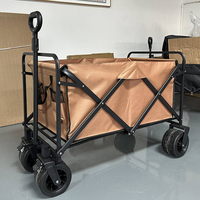 Chariot pliable compact industriel professionnel noir avec une zone de chargement de 48 cm de profondeur pour le shopping, le stockage et les outils, personnalisable OEM