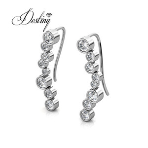 Pendientes de Plata de Ley 925 Daisini adornados con cristales de <span class=keywords><strong>Swarovski</strong></span>, joyería, accesorio de nuevo diseño para mujer - Product Image 4