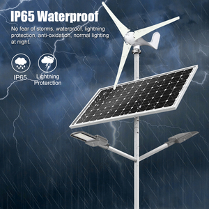 Lampadaire LED hybride éolien-solaire IP65 étanche en aluminium pour usage commercial et public - Product Image 4