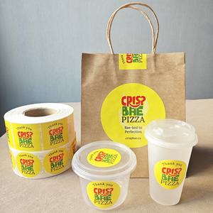 Label Makanan Bisnis Grill Bar yang Dipersonalisasi pada Cangkir Boba Tea, Stiker Gulungan Logo Kustom Diameter <span class=keywords><strong>2</strong></span>-<span class=keywords><strong>3</strong></span> Inci untuk Segel Kotak dan Tas - Product Image 1