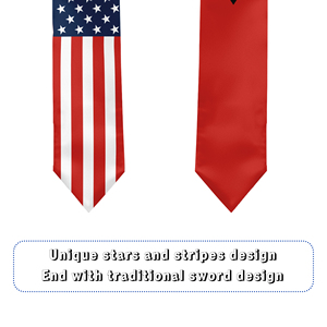 ผ้าพันคอสำเร็จการศึกษาแบบซาตินสำหรับผู้ใหญ่ ขนาด 13*180 ซม. สำหรับการศึกษาต่อต่างประเทศระหว่างสหรัฐอเมริกาและแอลเบเนีย - Product Image 3