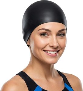 Lot de 2 bonnets de bain en silicone durables et imperméables pour enfants, filles, garçons, adolescents et tout-petits de 3 à 15 ans, ajustement confortable pour cheveux longs ou courts - Product Image 6
