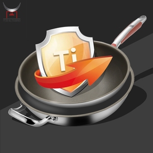 Großhandel Titan 304 Bratpfanne ohne Beschichtung <span class=keywords><strong>Timer</strong></span> able Antihaft mit Dampf garer Haushalts koch Induktion sherd Gasherd - Product Image 6