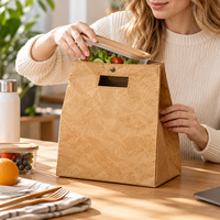 Sac à lunch isotherme en papier DuPont avec doublure en aluminium, sac à lunch thermique léger, sac de rangement alimentaire portable pour le travail