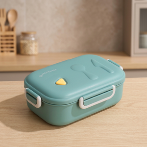 SB TECH 1040ml 3-<b>Compartment</b> Rectangle Microwavable Portable Korean Style <b>Lunch</b> <b>Box</b> Plastic Detachable Design High Quality - Product Image 5