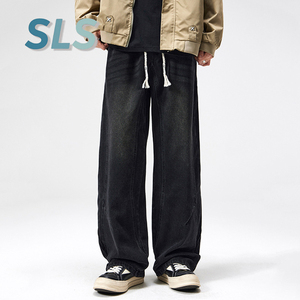 Pantalones Vaqueros de Algodón de Alta Calidad para Hombre, Logotipo Personalizado, Pantalones Vaqueros Desgastados Vintage de Cintura Media, Pantalones Vaqueros para Hombre al por Mayor - Product Image 3