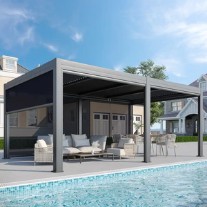 انيهو مخصص نمط جديد بارد سقيفة في الهواء الطلق مظلة مدمجة في الستائر للماء قابل للسحب للحديقة لوبيت جناح فيلا - Product Image 2