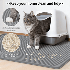 <span class=keywords><strong>Tapis</strong></span> en silicone Petop pour <span class=keywords><strong>litière</strong></span> de <span class=keywords><strong>chat</strong></span>, anti-fuite, en forme de patte, tampon de récupération des litières, imperméable, facile à nettoyer, attrape-litières pour chats d'intérieur - Product Image 3