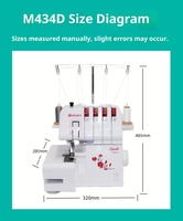 Machine à coudre multifonctionnelle domestique MYSEW M343D 1200 Sti/min, surjeteuse électrique à quatre fils, robuste, avec accessoires