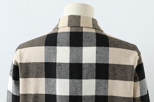 Veste <span class=keywords><strong>surchemise</strong></span> Bur Berry vintage en <span class=keywords><strong>laine</strong></span> à carreaux avec fermeture éclair, col classique, motif tartan <span class=keywords><strong>beige</strong></span> emblématique - Product Image 3