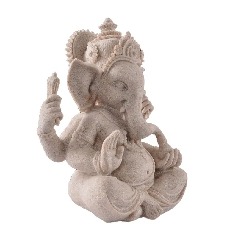 Reçine el sanatları güneydoğu asya hint tarzı fil heykel Ganesha buda heykeli ev dekorasyon benzer kumtaşı renk