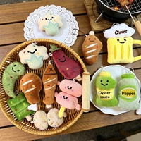 바베큐 꼬치 모양 귀여운 봉제 키체인 만화 인형 가방 장식 참 장식품 작은 선물-유니섹스 PP 코튼 충전 도매