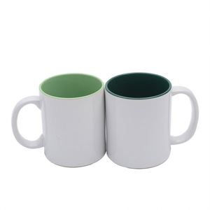11Oz Porcelain Modern Double Color Sublimated Custom Pattern Mug Set Strap Handle Dishwasher <b>Microwave</b> Safe - Product Image 4